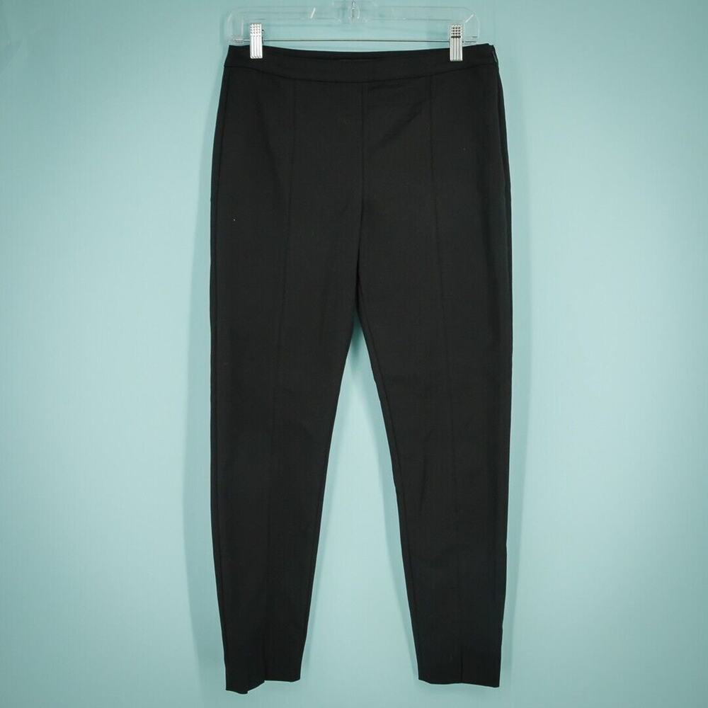 St. John Size 6 Black Side Zip Tapered Leg Ankle Length Career Business Pants
